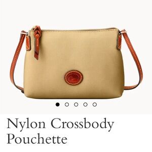 NWT!! Dooney & Bourke Khaki Tan Nylon Crossbody Pouchette